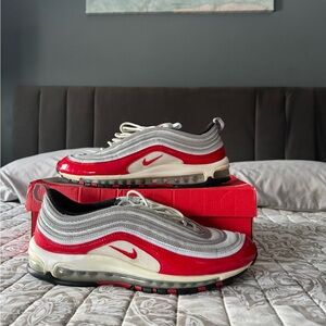 Nike Air Max 97 Red and Silver Shoes